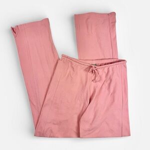 Y2K Lotus Low Rise Straight Leg Yoga Pants Pink Drawstring Full Length M